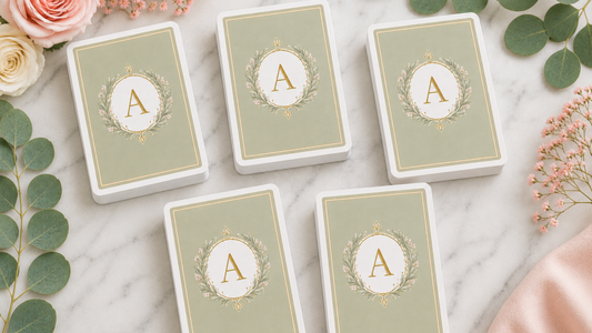 Monogram A Wedding Playing Cards
