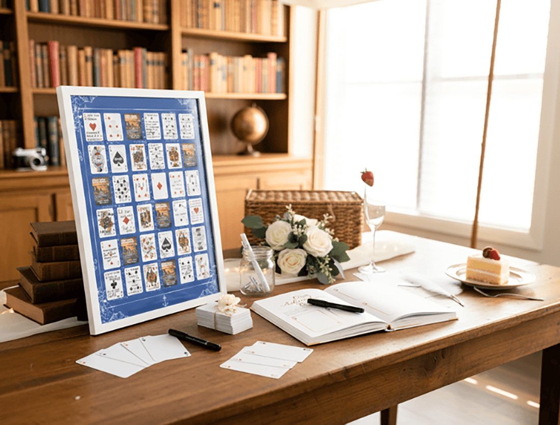 custom playing card wedding guest book