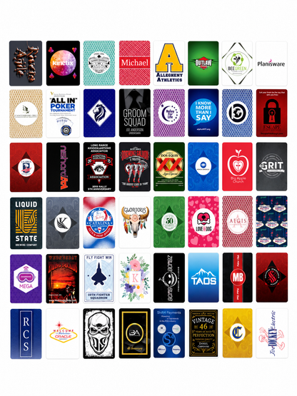 Custom Playing Card Sample Pack Templates and Designs with a White Background