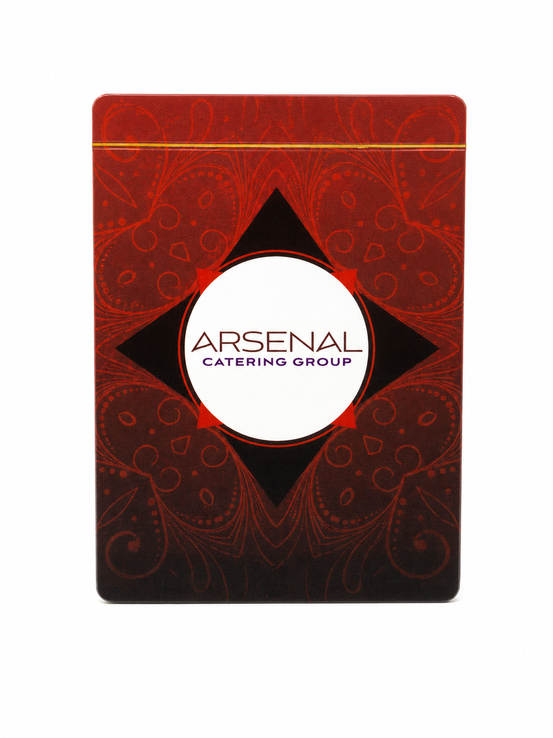 Red Background Color arsenal custom playing cards with white background 
