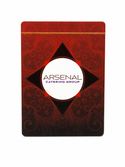 Red Background Color arsenal custom playing cards with white background 