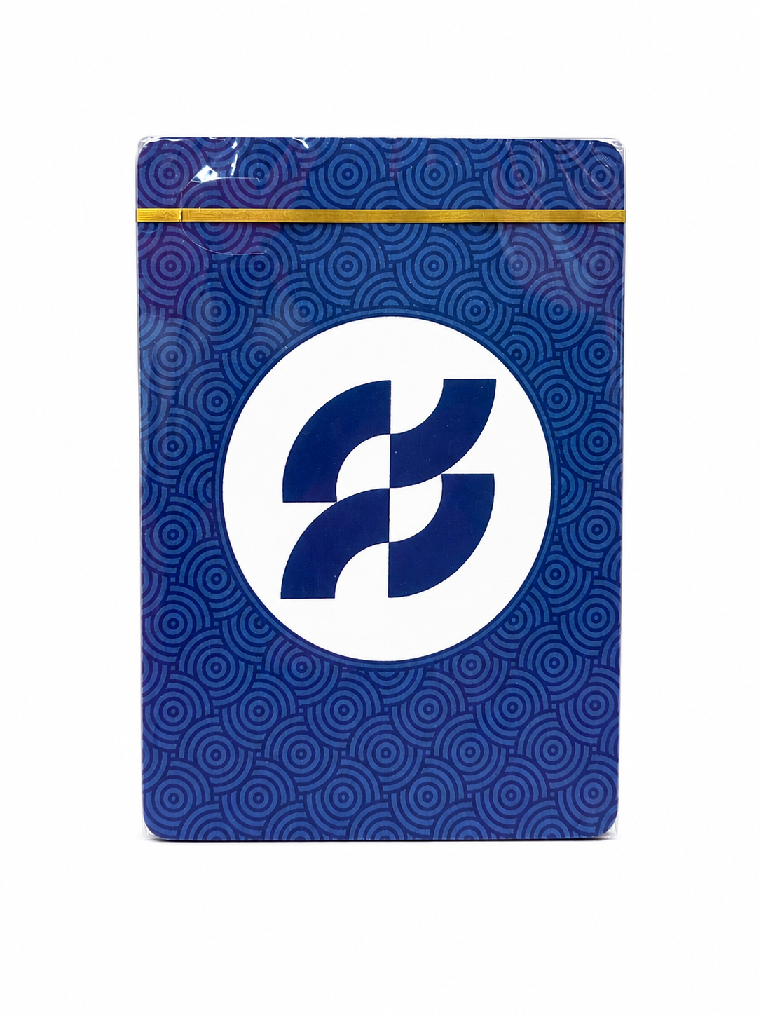 Blue Custom Playing Cards with Circle Pattern and White Background