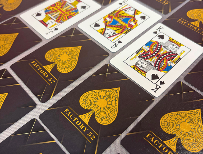 custom poker cards with standard faces for Factory 52