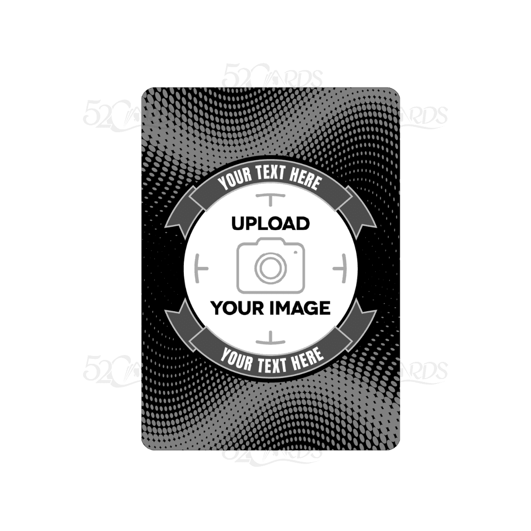 Custom playing card template for uploading a personalized logo and text