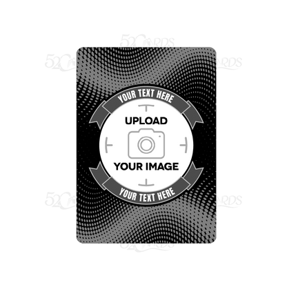 Custom playing card template for uploading a personalized logo and text